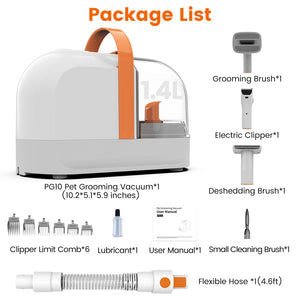 ubrobo Dog Grooming Vacuum Kit – 12,000Pa Vacuum, Clippers & Shedding Brush (PG10)