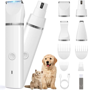 Veeconn Dog Clippers Grooming Kit – Low Noise, Rechargeable Nail Grinder & Paw Trimmer