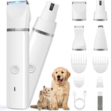 Veeconn Dog Clippers Grooming Kit – Low Noise, Rechargeable Nail Grinder & Paw Trimmer