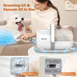 Afloia Dog Grooming Kit – Vacuum, Clippers, Nail Trimmer & 6 Tools
