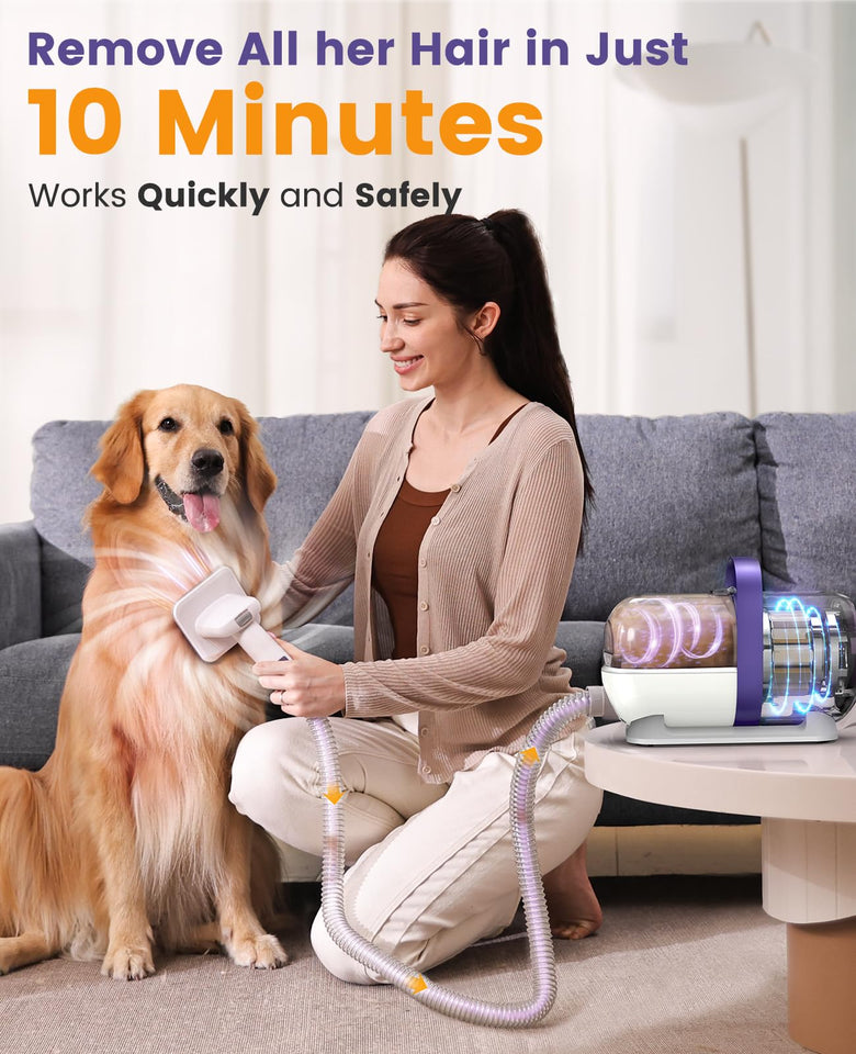 oneisall Dog Hair Vacuum & Grooming Kit – 12kPa, Low Noise for Shedding & Home Cleaning
