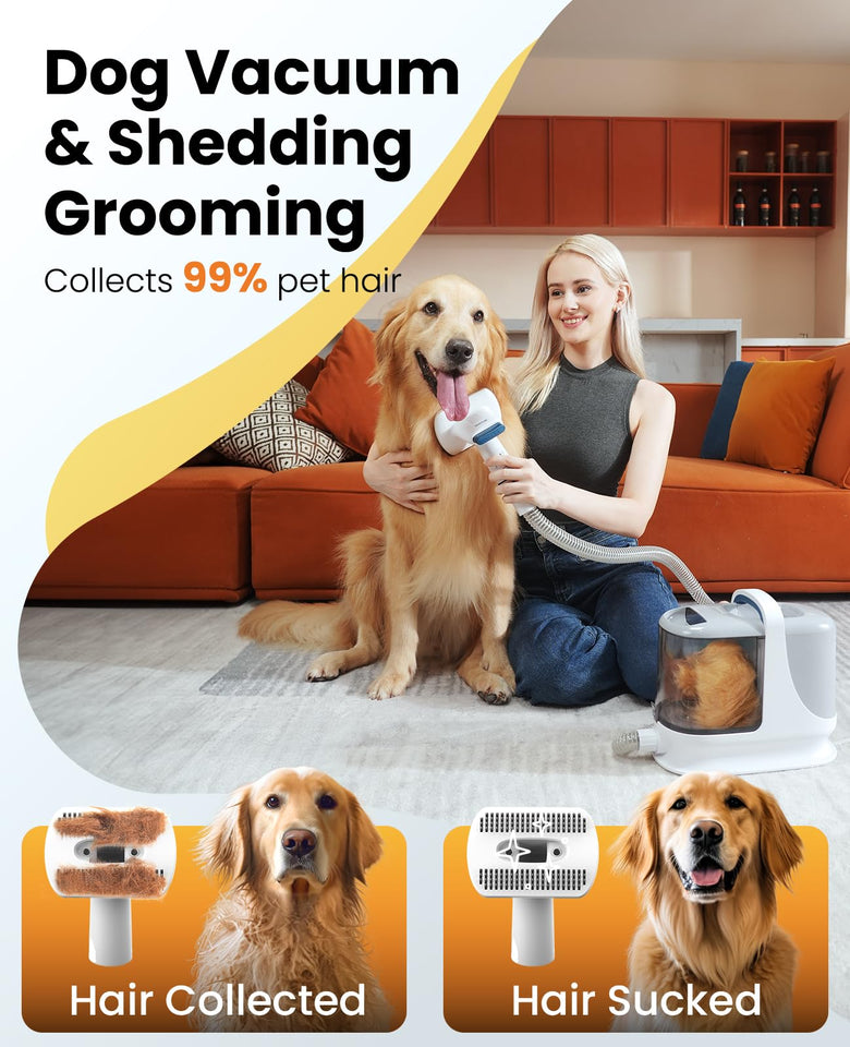oneisall 13000Pa Dog Grooming Vacuum & Clippers Kit with 7 Tools