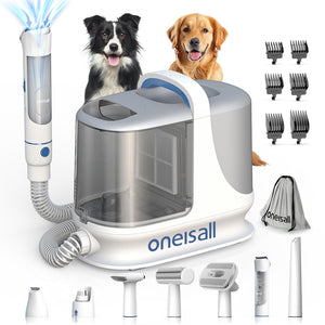 oneisall 13000Pa Dog Grooming Vacuum & Clippers Kit with 7 Tools