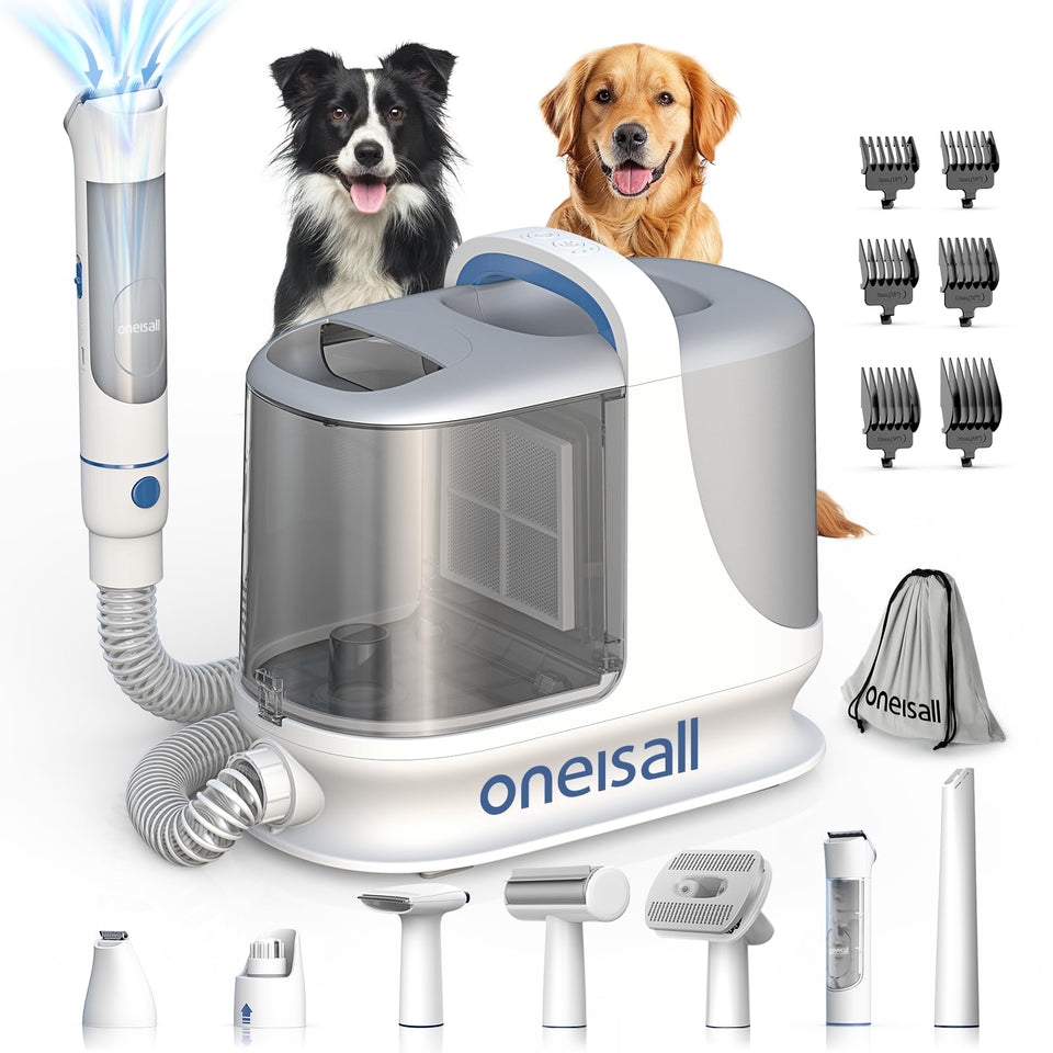 oneisall 13000Pa Dog Grooming Vacuum & Clippers Kit with 7 Tools