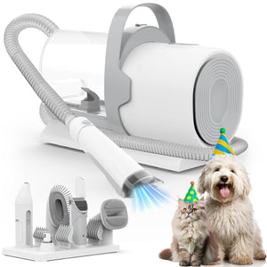 PG50 Plus Dog Grooming Vacuum Kit – 7 Tools, 11000Pa, Nail Trimmer & Clipper