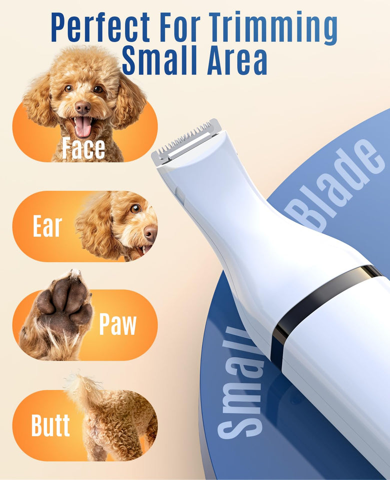 oneisall Cordless Dog Clippers with Double Blades & Low Noise (White)