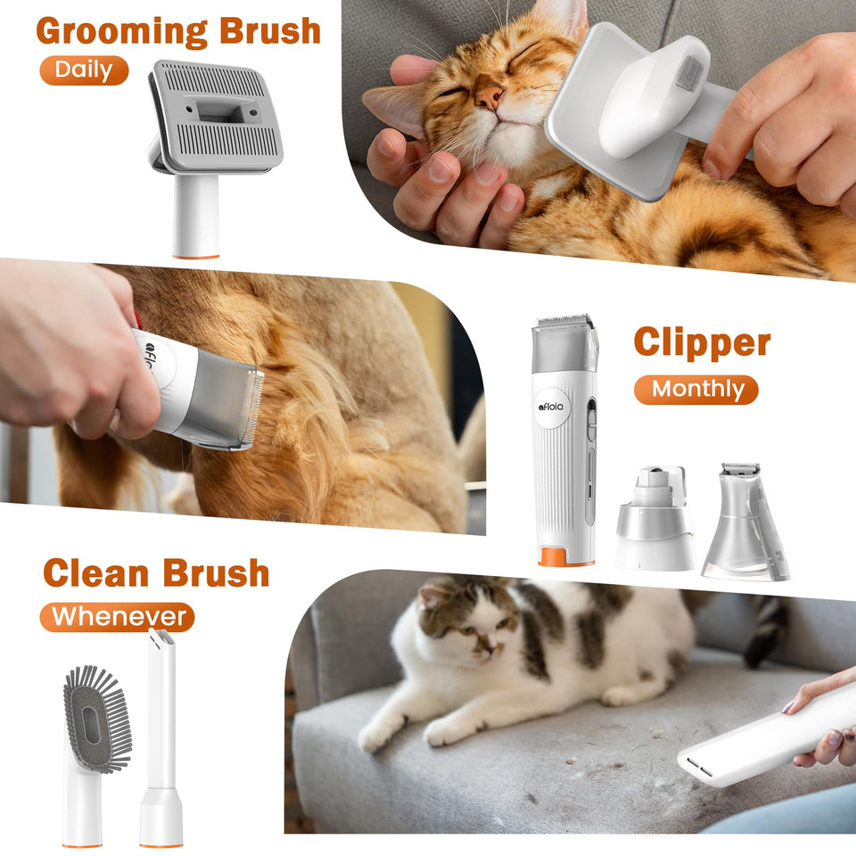 Afloia Dog Grooming Kit – Vacuum, Clippers, Nail Trimmer & 6 Tools