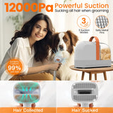 ubrobo Dog Grooming Vacuum Kit – 12,000Pa Vacuum, Clippers & Shedding Brush (PG10)