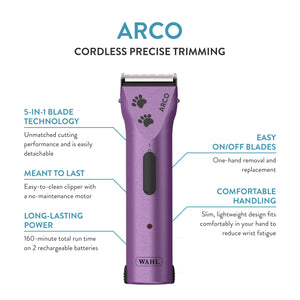 Wahl Arco Pet Cordless Clipper Kit – Purple