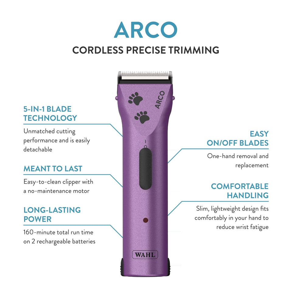 Wahl Arco Pet Cordless Clipper Kit – Purple