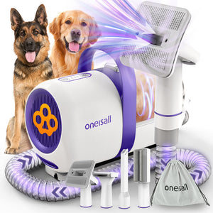 oneisall Dog Hair Vacuum & Grooming Kit – 12kPa, Low Noise for Shedding & Home Cleaning