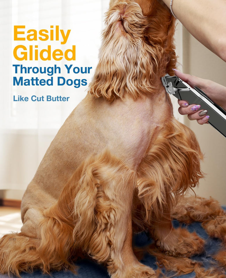 oneisall Rechargeable Dog Clippers for Thick Coats – Low Noise & Waterproof (Silver)