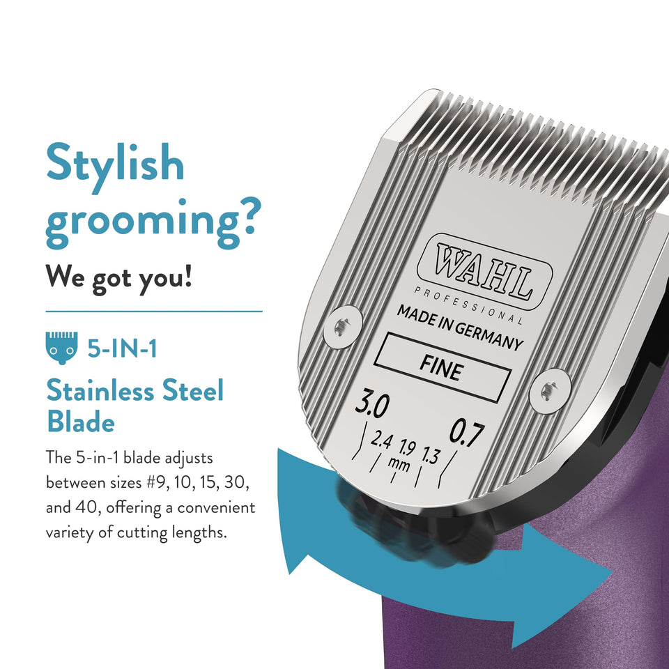Wahl Arco Pet Cordless Clipper Kit – Purple