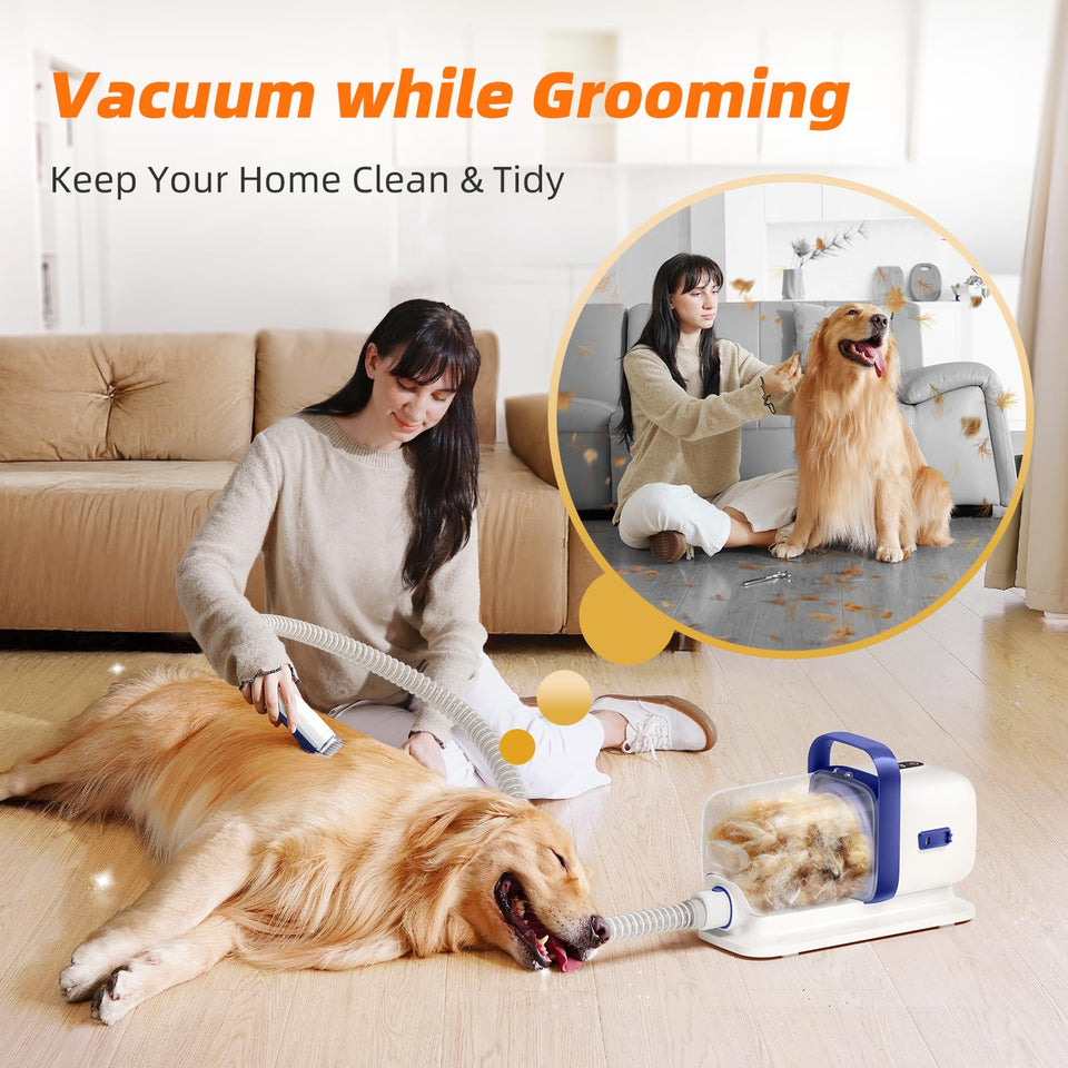 buenkee Dog Grooming Kit with Vacuum, Clipper & Shedding Brush