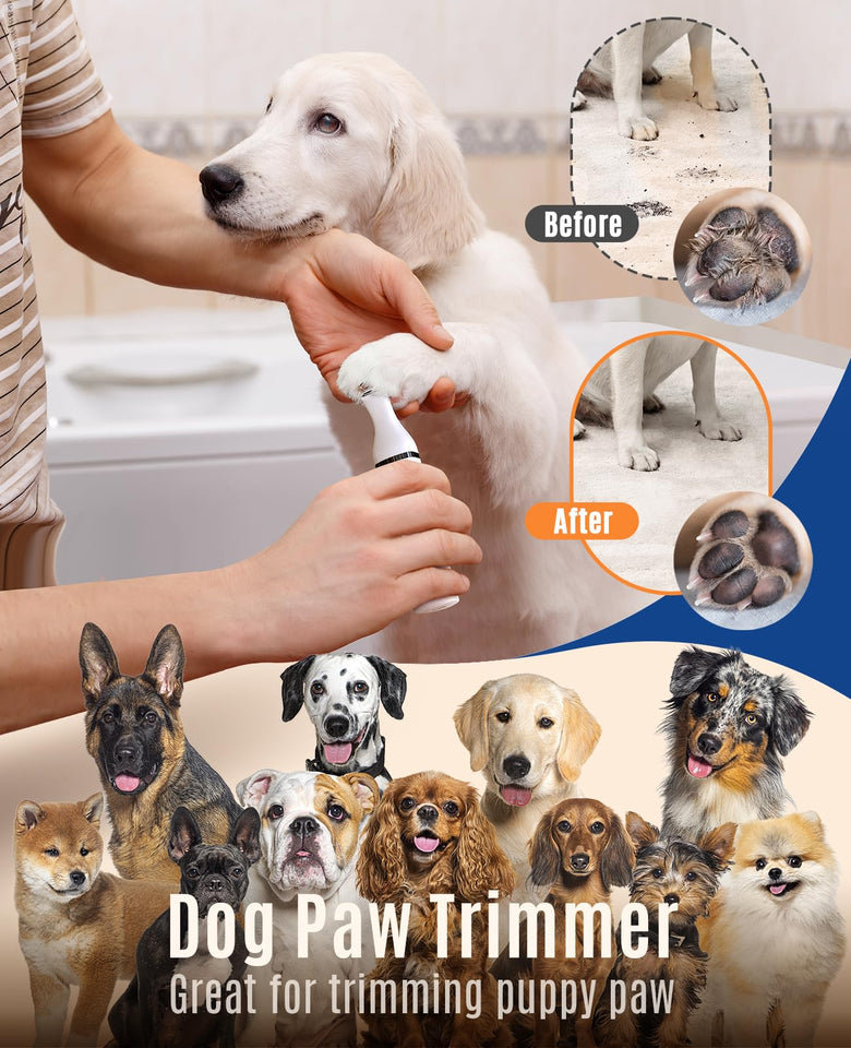 oneisall Cordless Dog Clippers with Double Blades & Low Noise (White)