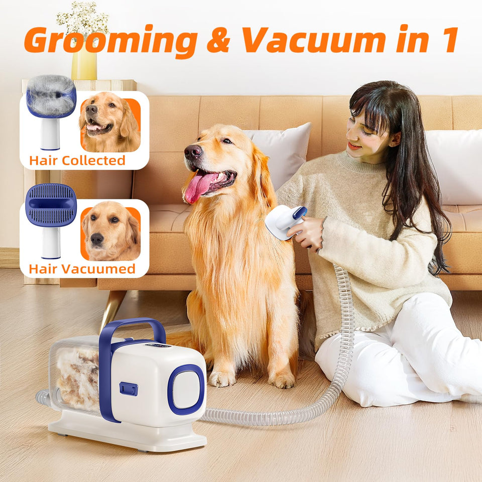 buenkee Dog Grooming Kit with Vacuum, Clipper & Shedding Brush